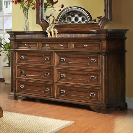 Delicate Nine Drawer Dresser for Elegant Master Bedrooms